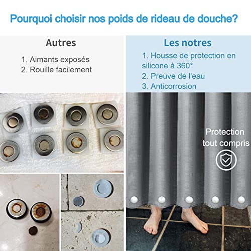 Miniatura 5 de Pesos Para Cortinas De Ducha, Imanes Para Cortinas De Ducha Que Nunca Se Oxidan