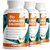 Bio Spirulina & Chlorella Presslinge 1800x - optimal hochdosiert - 3000 mg Spirulina & 3000 mg Chlorella aus kontrolliertem Bio-Anbau - laborgeprüft mit Zertifikat - 100% vegan
