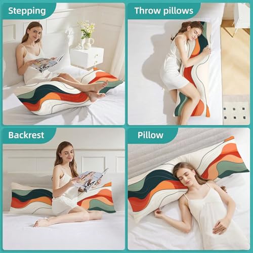 Taie oreiller abstrait 40x140 cm zippée et double face pour lit - 7