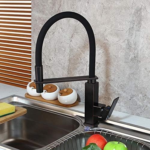 Mitigeur d'évier haut de gamme au design moderne noir mat pivotant