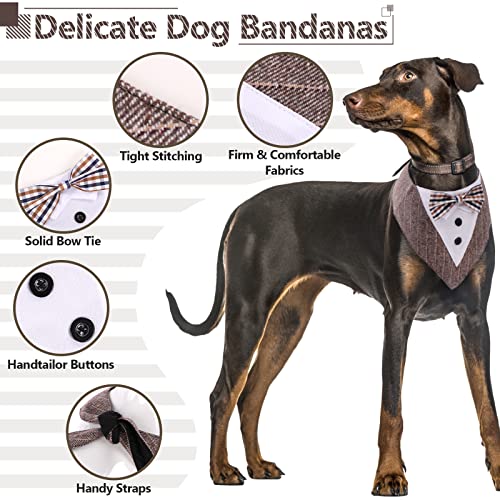 Kuoser Atmungsaktives Hundehalstuch für große Hunde, Fliege, Smoking, verstellbares Halstuch für Hochzeiten, Geburtstage und Partys, passend für mittelgroße bis große Hunde mit einem maximalen