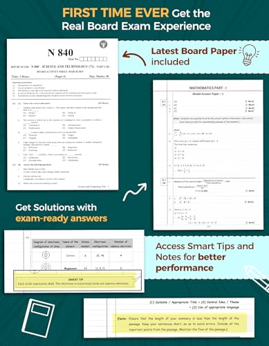 Image of Std 10 54 Question Paper Set with Solutions for 2026 Exam | English Medium | Model Question Papers | SSC Maharashtra Board