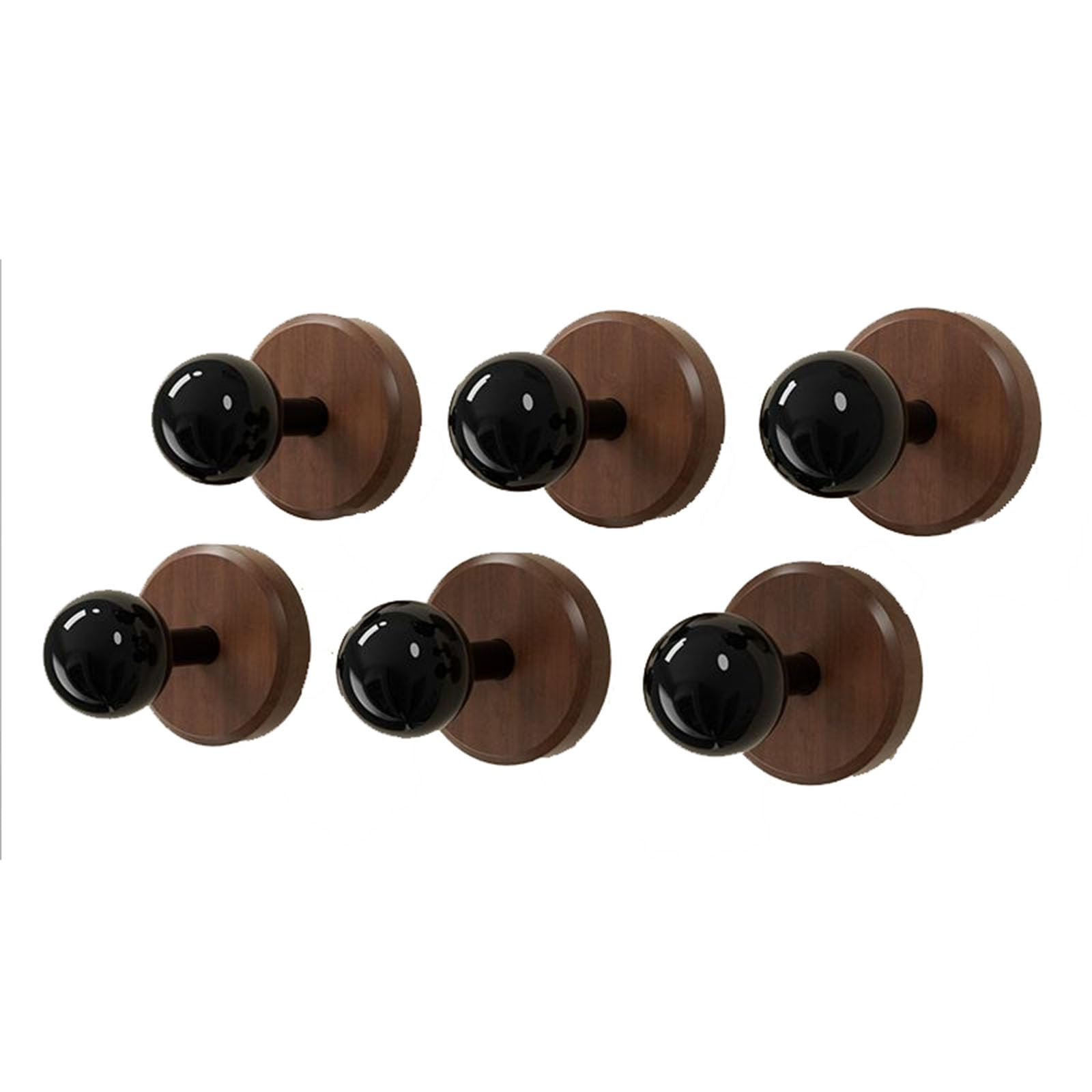 Gancho Adhesivo De Pared, Ganchos De Nogal, Ganchos De Madera para Abrigos De Cocina, Ganchos para Toallas, Ganchos Resistentes, Ganchos De Pared Adhesivos Brown,6Pack