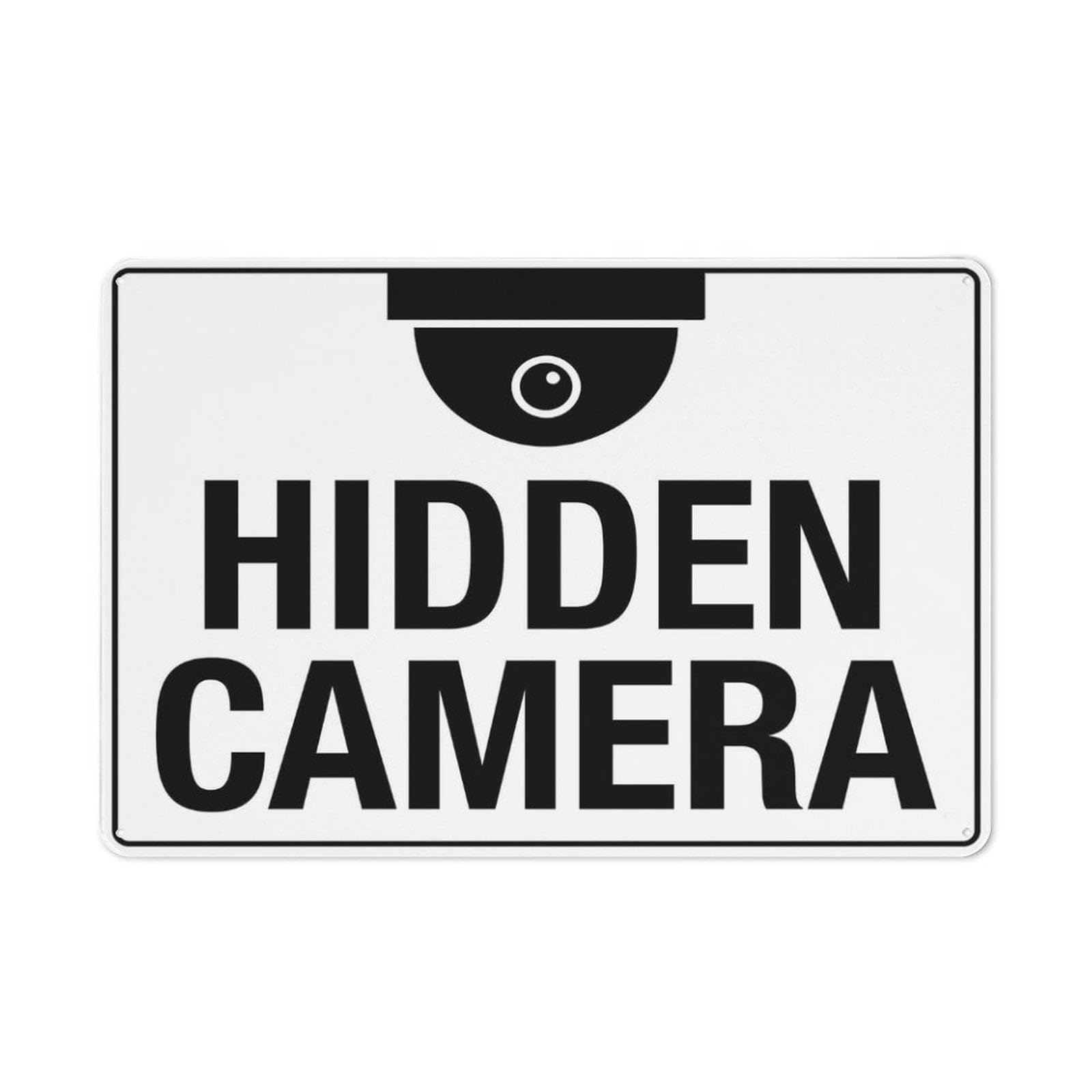 Hidden Camera Sign - Premium Aluminum 12"x8", Sun-Proof & Rust-Free, Yard Use for House