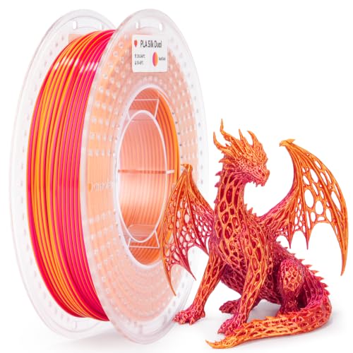 Image of AMOLEN 3D Printer Filament Silk Filament 1.75mm Dual Color Red-Gold 200g