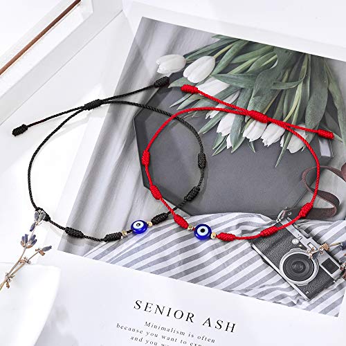 Image of Tarsus Evil Eye 7 Knot Lucky Bracelets Red String Amulet for Women Men