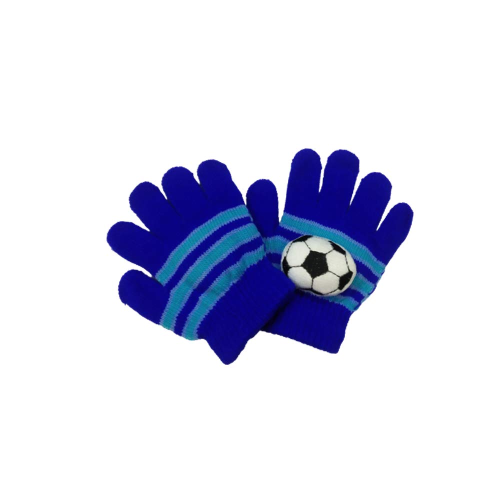 NIUE 1Pair Acrylic Woolen Winter Gloves for Baby Girls & Baby Boys Toddler Football Design Gloves (Blue,1-3 Years Old) 1