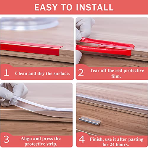Image of Corner Guards Furniture Edge Protectors 9.8ft(3mx15mm) Transparent Soft Silicone Bumper Strip Clear Edge Corner Cushion with Double-Sided Tape for Tables,Household