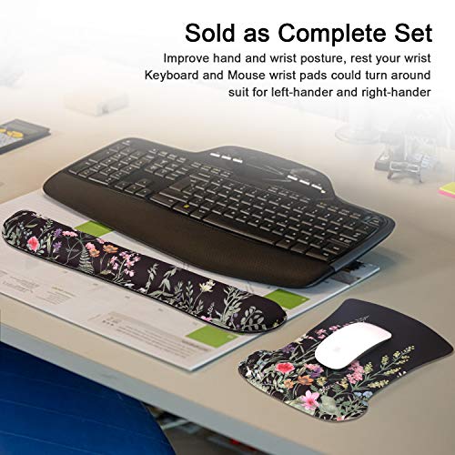 Icasso Keyboard Wrist Rest And Mouse Wrist Rest Pad, Made Of Memory Foam, Ergonomic Support, Easy Typing And Relieve Wrist Pain, Perfect For Gaming, Computer, Office, Laptop (B-Weeds) #TOP5
