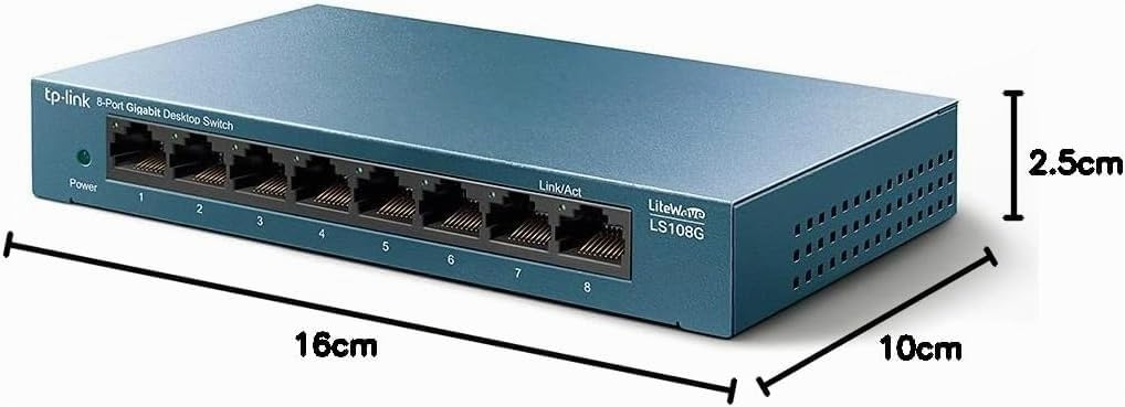 TP-Link LS108G Switch 8 Puertos Gigabit Ethernet con Carcasa Metálica