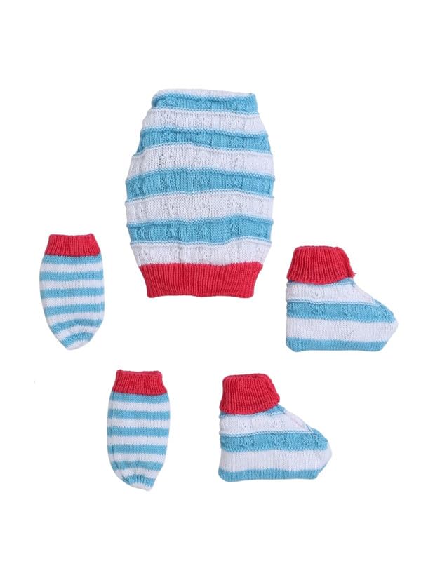 Little Angels Newborn Baby Accessories Combo - Cap, Mittens, Socks Set-image-37