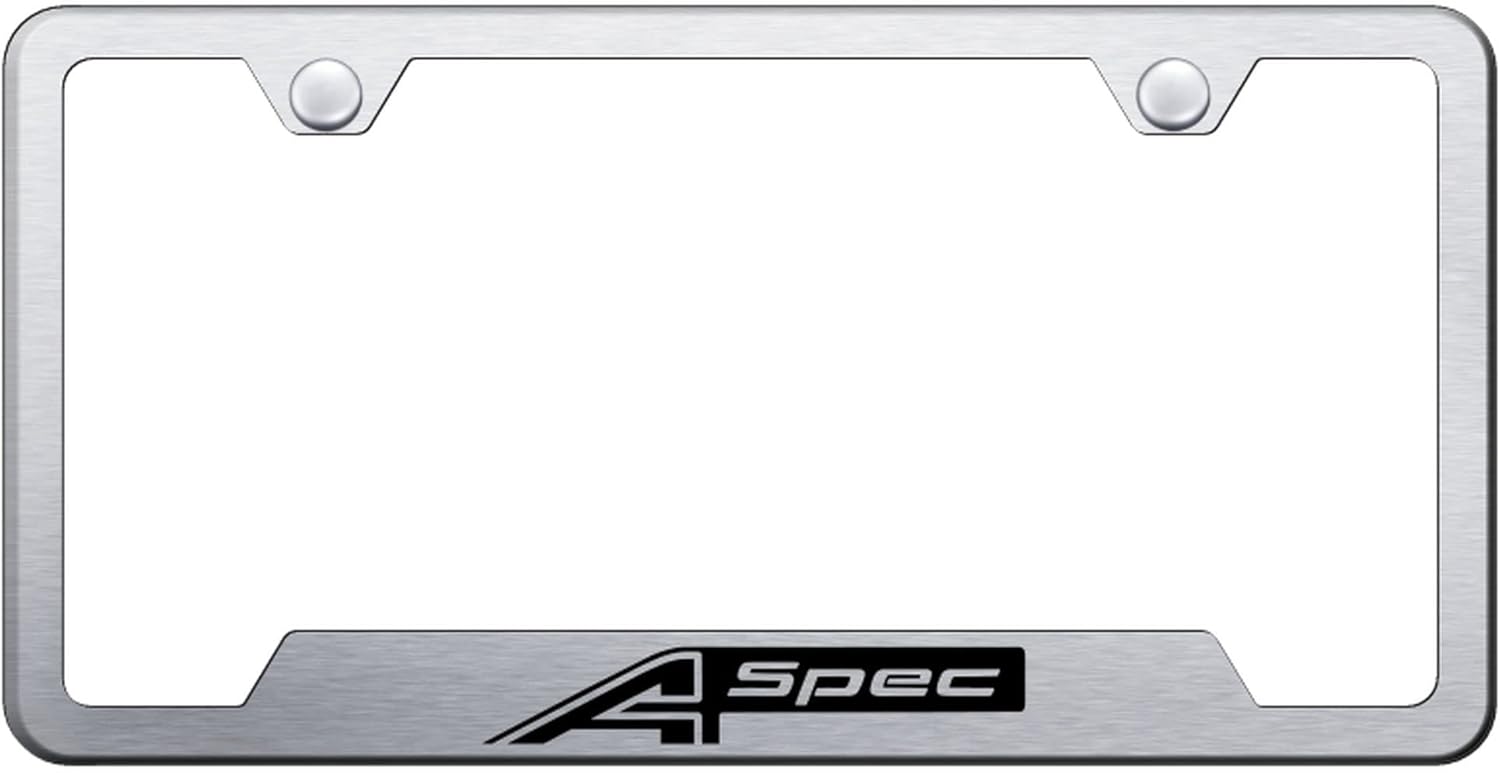 Au-TOMOTIVE GOLD Laser Etched Logo Cut-Out License Plate Frame for Acura A-Spec (Chrome)