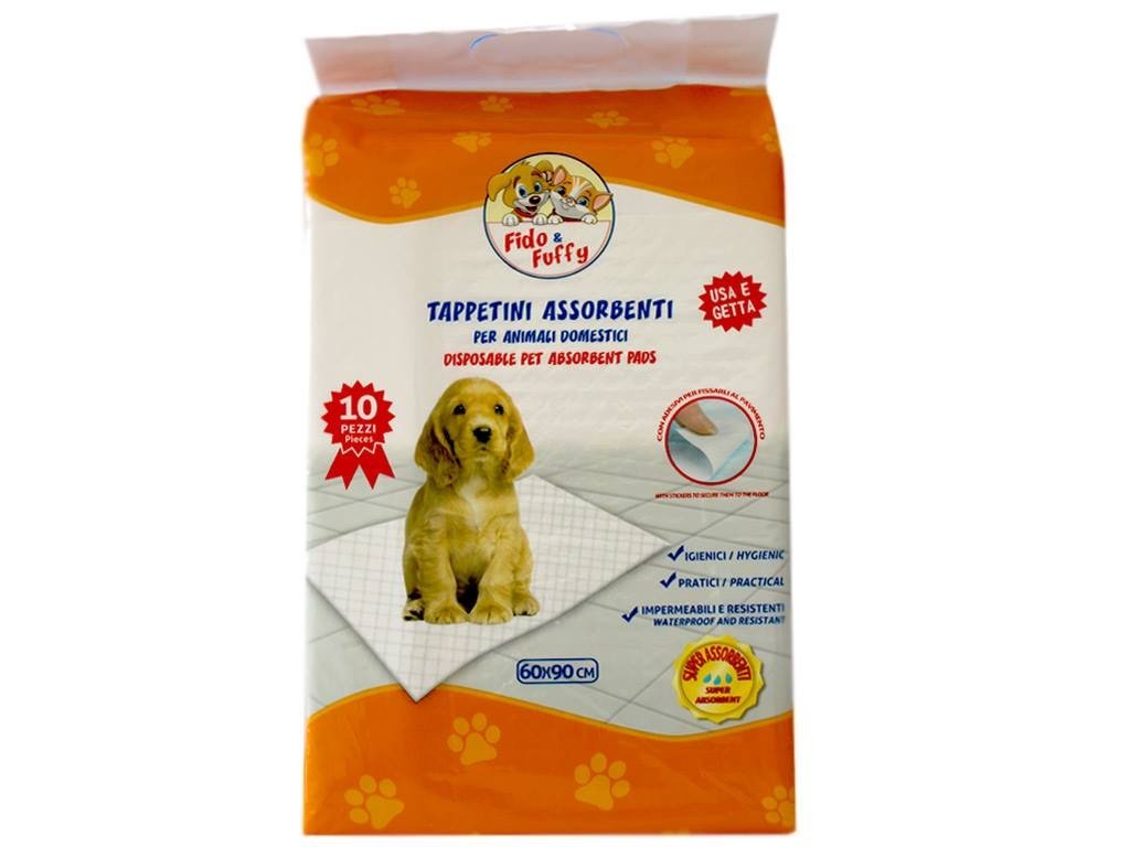 TAPPETI TAPPETINI TRAVERSINE ASSORBENTI PER CANI TRATTIENE ODORI MISURE 60x90, CON ADESIVO (320 TAPPETINI) EN-228175