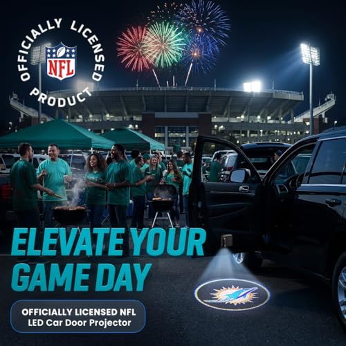 Image of LED Car Door Light - Officially Licensed NFL Wireless Projector - Show Your Team Pride - Battery Powered, Easy Install