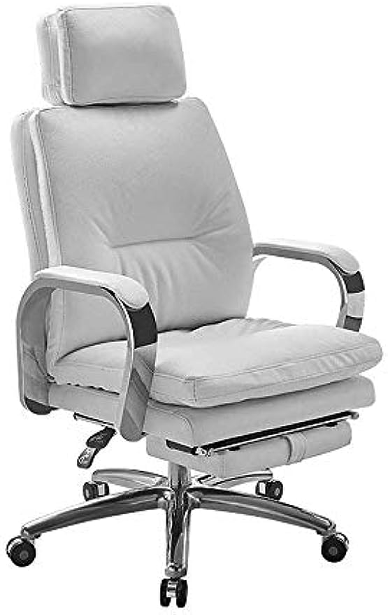 TTG Durable Executive Office Chair Comfortable and Soft Office Chair Double Thick Design Cushion Lounge Chair Office Chair (White)