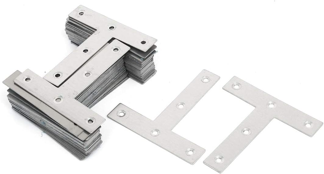 80mmx80mmx1mm Metal Shelf Brackets & Supports T Shaped Flat Repair Plates Corner Brace Brackets Bracket 50pcs