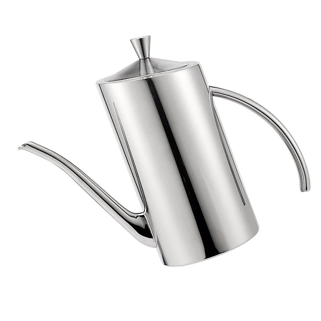 PIXZCSA Olive Oil Can Cruet Premium Stainless Steel Oil Vinegar Dispenser Easy Filling And Mess-Free Pouring Stainless Steel Pourer Kitchen Seasoning Bottle