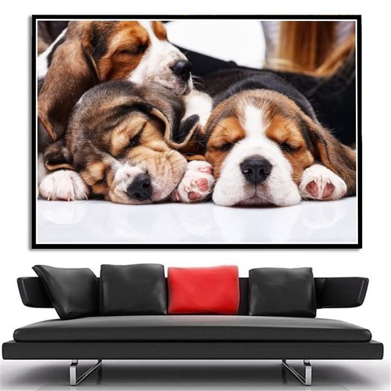 Beagle Cute Pet Dog Animal DIY Diamond Painting Kits for Adults, 5D Full Round Drill Diamond Painting Kit Embroidery Arts Home Decor