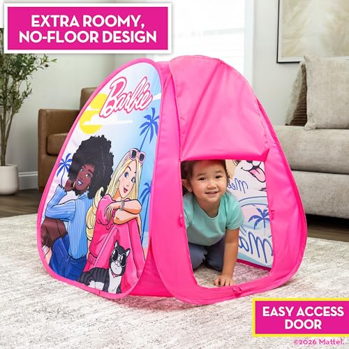 Barbie Malibu Pop Up Play Tent for Kids – Triangle Indoor Playhouse - image 4