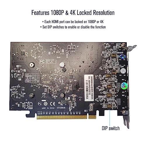 R7 350 4GB 6 Monitor Graphics Card with Resolution Locked Feature GDDR5 128-Bit 6×HDMI 2.0 Ports, Video Wall, Projection Fusion, Stock Trading and Monitoring - Image 5