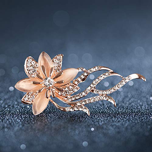 Image of Pearl Diamond Brooch Pins for Dress Sweater Scarf, Wedding Party Decoration Birthday Christmas Gift