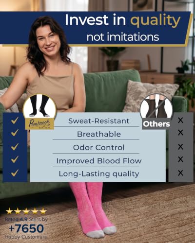 Image of Pembrook 3 Pairs Plus Size Compression Socks Wide Calf - Bamboo Viscose Compression Socks for Women Wide Calf
