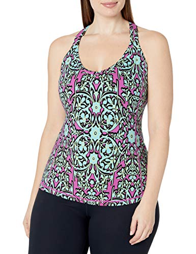 Rainbeau Curves Women's Plus Size Ariel Print Tank, Multi Floral, 22/24