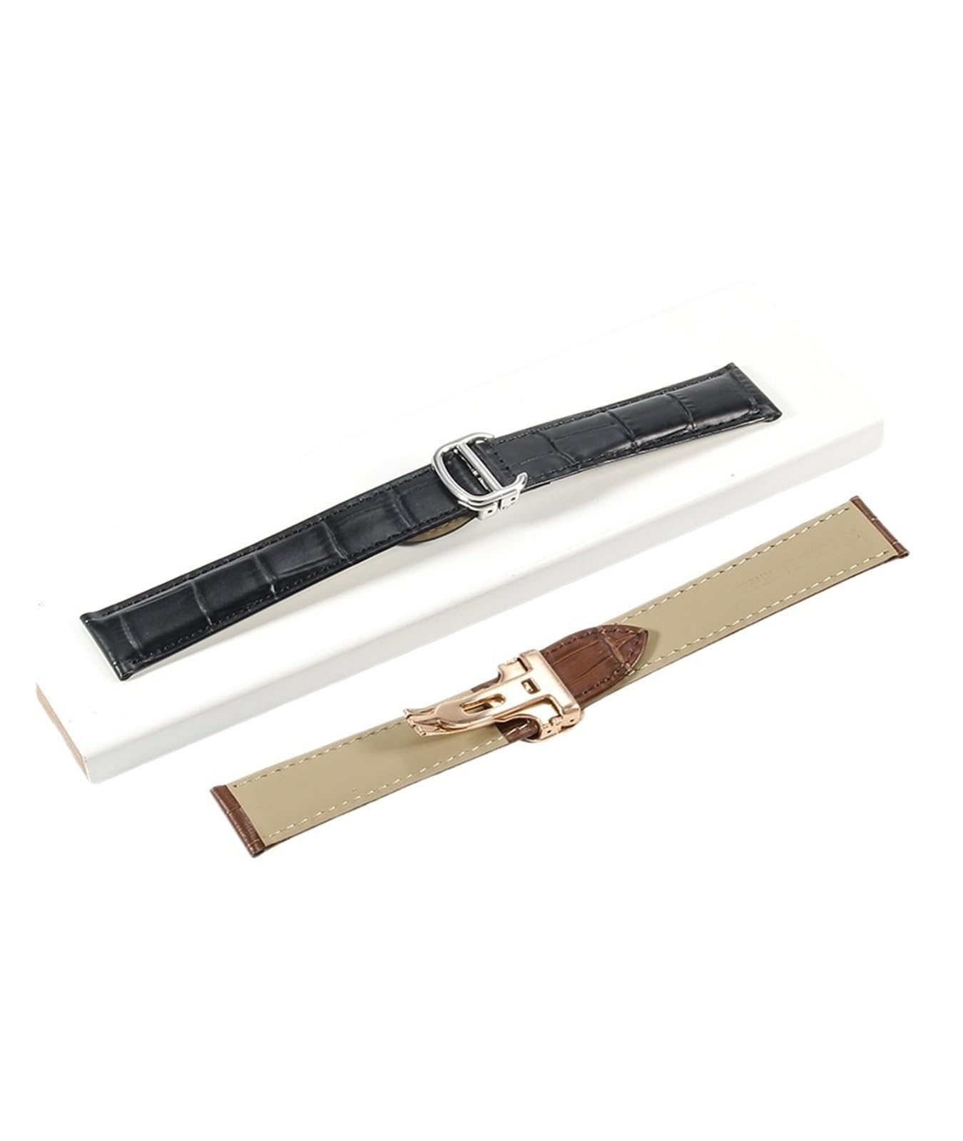 Générique NASUNJIA Bracelet de montre en cuir véritable, étanche et confortable, compatible avec Tank, 18, 20, 22, 23, 25 mm, en cuir de vache, à une seule extrémité