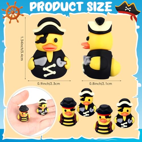 Image of Gejoy 50 Pcs Mini Pirate Rubber Ducks Small Assorted Cruise Duck Figurines Bulk for Ducking Party Favors Halloween Carnival Supplies Baby Shower(Pirate)