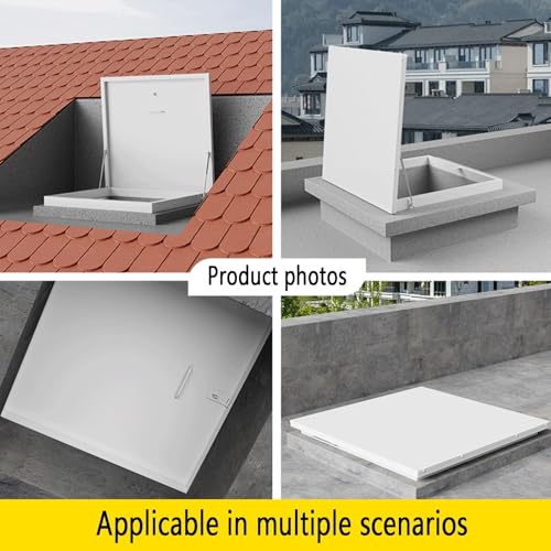 Trappe de toit en acier robuste 65x65 cm avec cadre aluminium