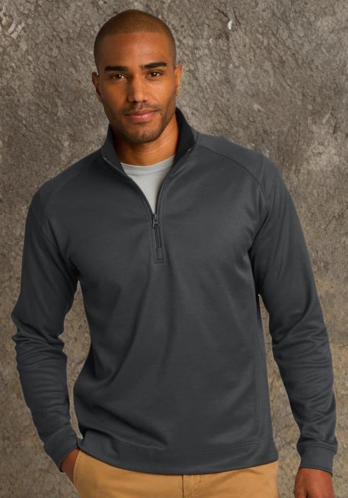 Port Authority Men's Vertical Texture Quarter-Zip Pullover - Image 2