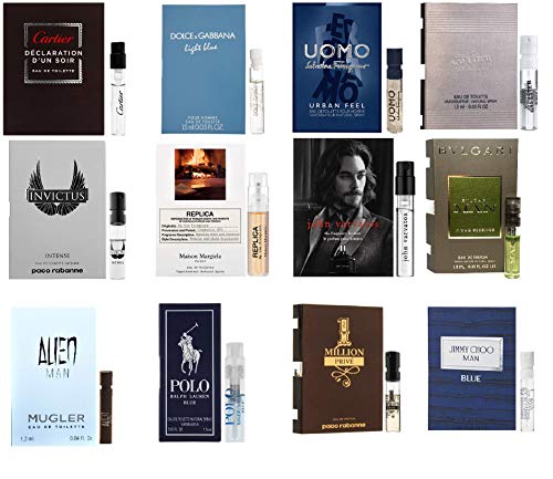 High End Designer Fragrance Sampler for Men - Lot x 12 Cologne Vials