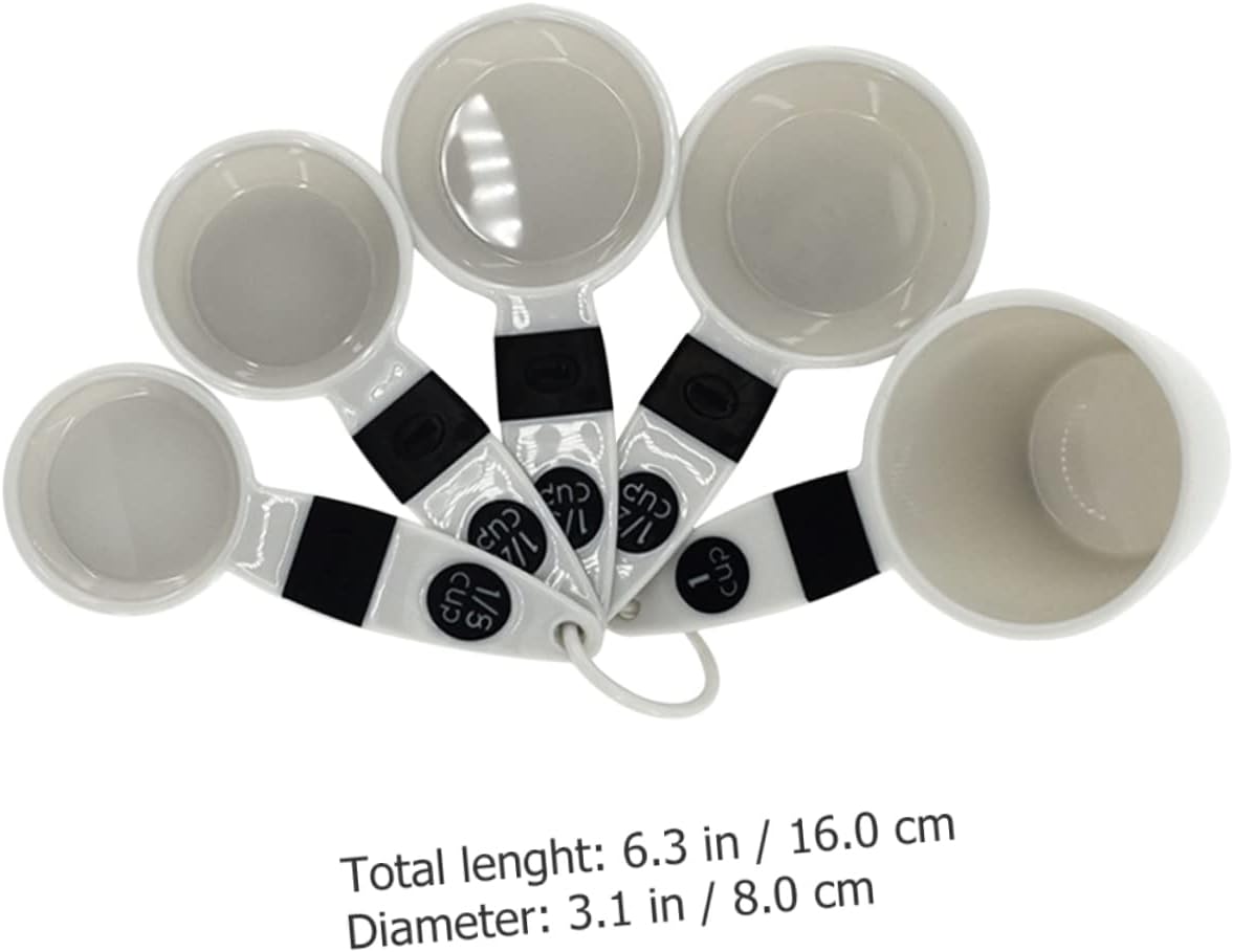 5-Piece Plastic Measuring Cup Set Dual Scale Reusable Kitchen Baking Tool for Accurate Measurements for Cooking and Baking