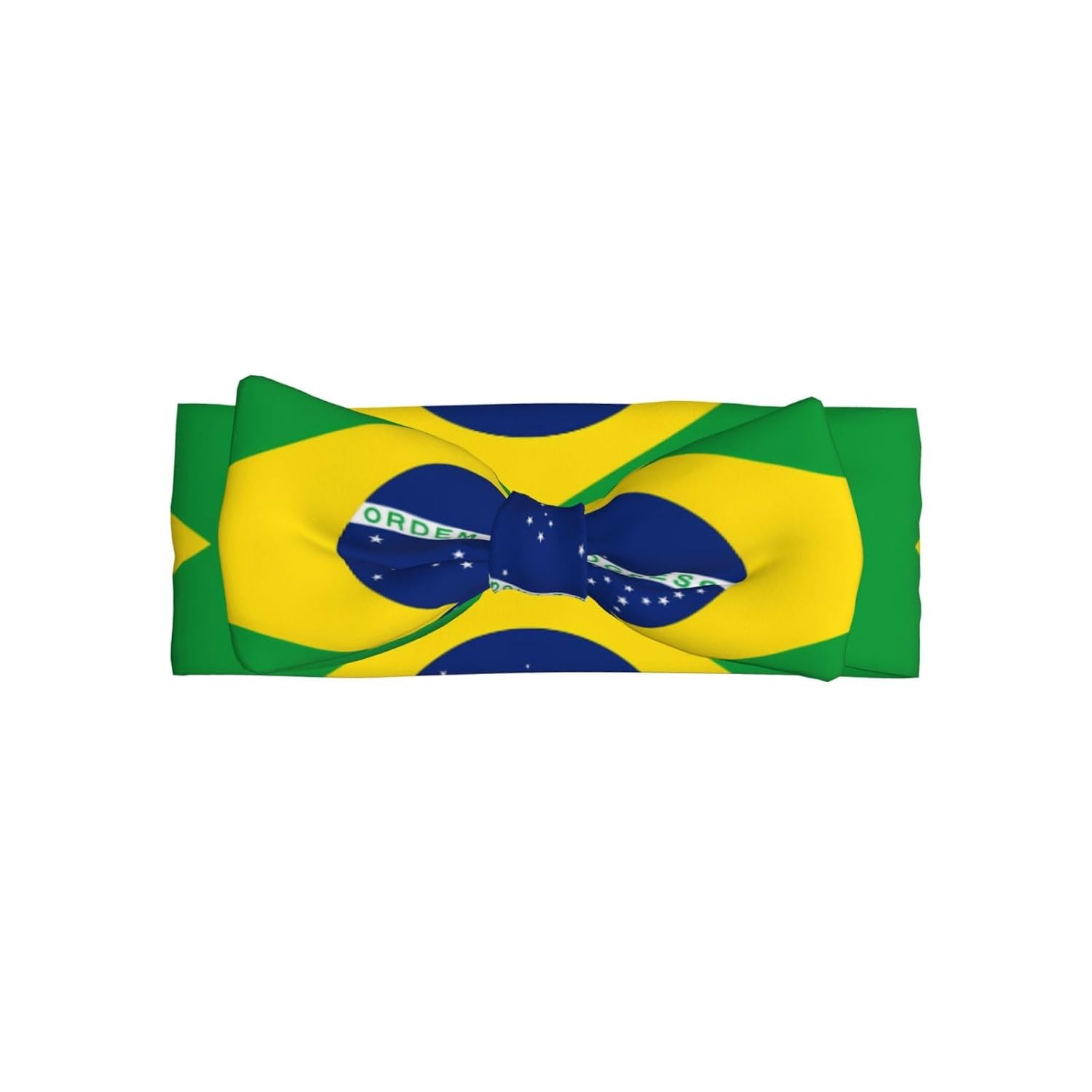 Brazilian flag Baby Bow Headband - Soft Stretchy Polyester Headwraps for Infants and Toddlers for Daily Wear