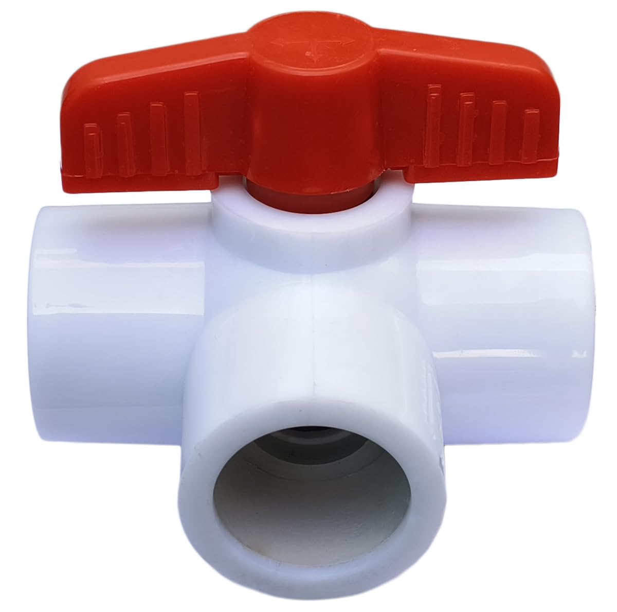 ESEKSAFAR Plain UPVC T-Way Ball valve (BSP) (1" BSP Short handle UPVC Plain Ball valve) for Outer diameter pipe (32-33) mm-image-4