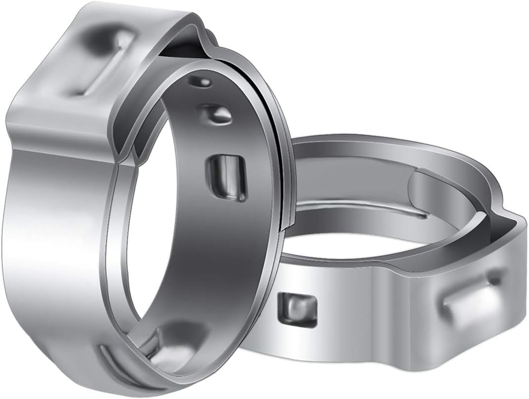 ABOCIDEGE "50 Pack 3/4 Inch PEX Cinch Clamps, Stainless Steel Rings Pinch Clamps for PEX Tubing Pipe Fitting Connections (3/4 inch) Inch)"