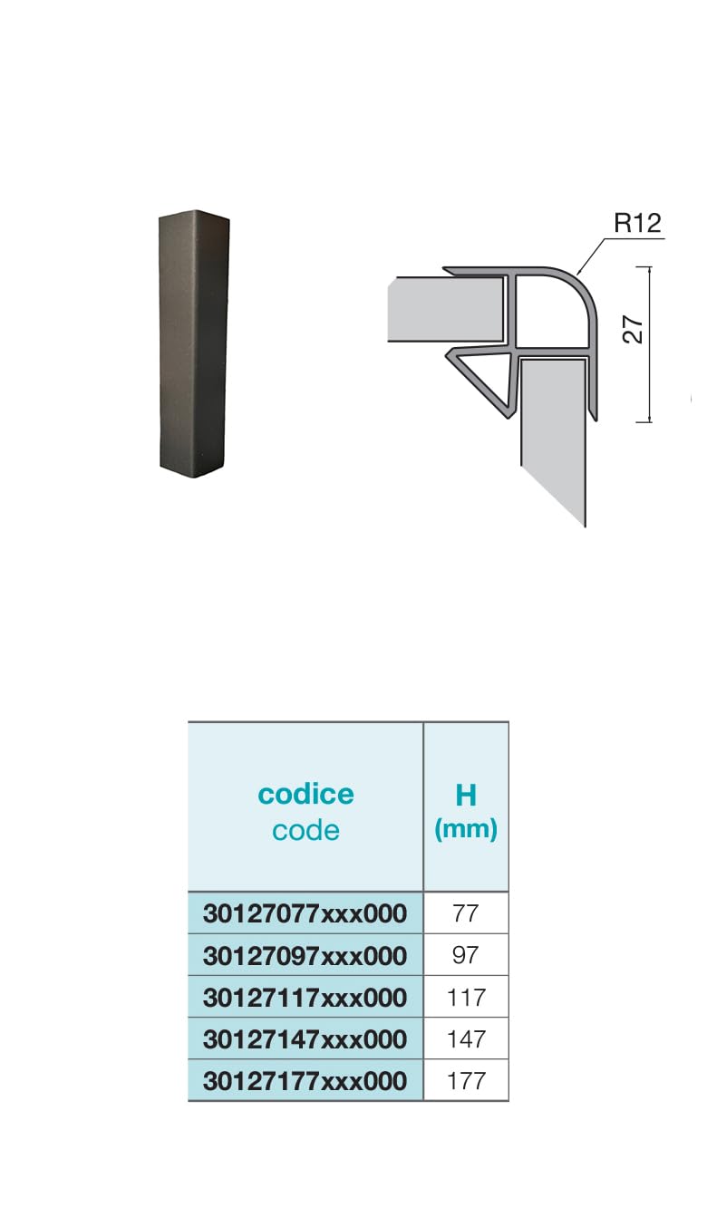 AERREGI Kit Zoccolo per Cucina Battiscopa Altezza 10, 12 e 15 Centimetri | Zoccoli Nero 5 Metri con Accessori per Unione e Ganci | Zoccolatura Piombo (H120 mm)
