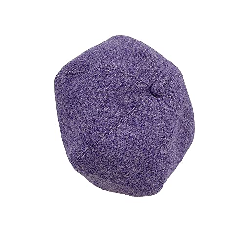 Harris Tweed Wool Beret Hat,British Style Berets for Women (Purple)