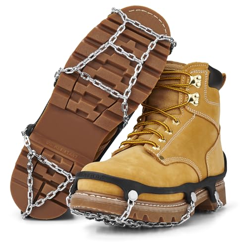 Yaktrax Chains Schneeketten leichte & Flexible Traktion auf EIS & Schnee ideal zum Gehen Laufen & Wandern elastische Gummibänder für sicheren Halt zuverlässiger Grip Schwarz S