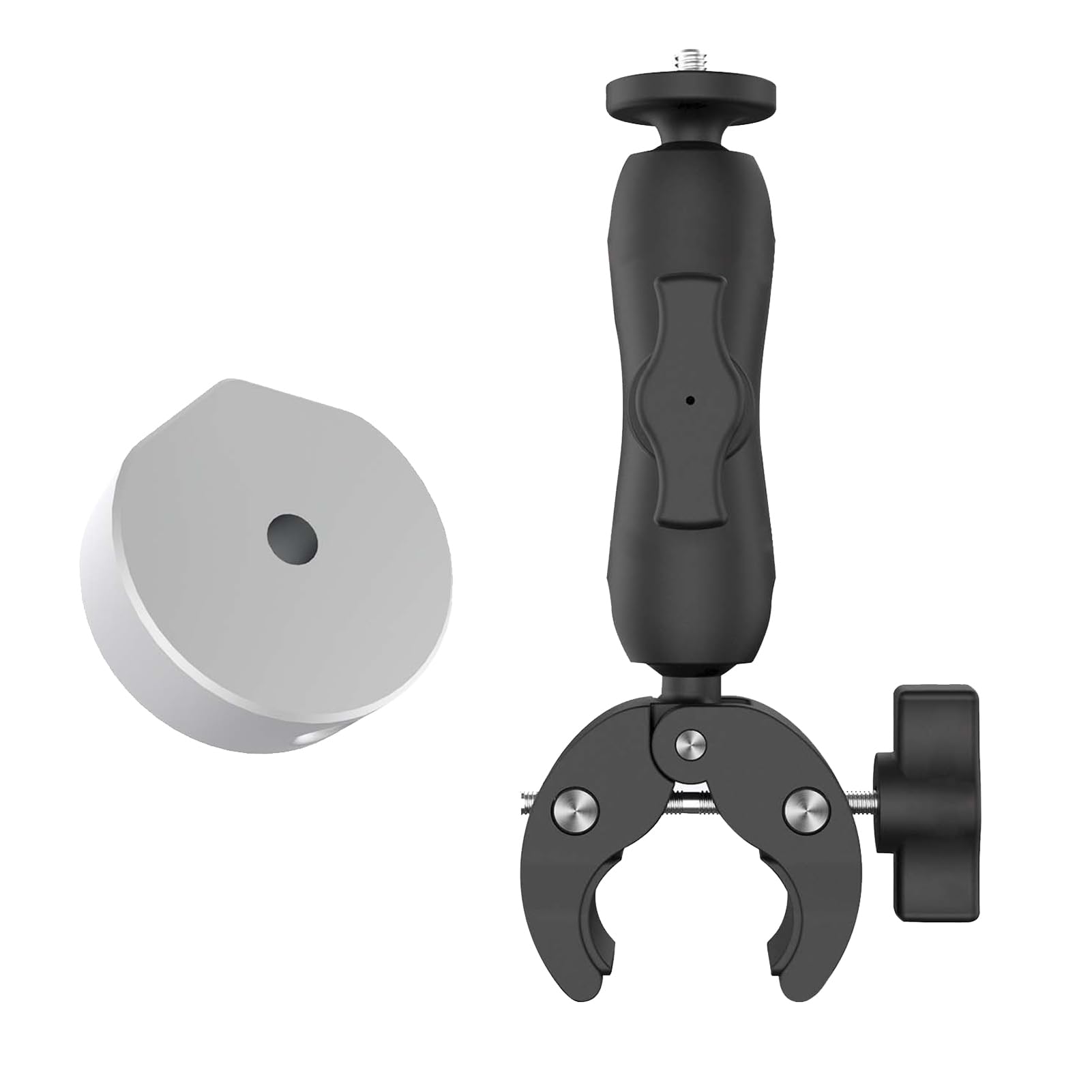 Supporto per Palo Regolabile, Staffa per Antenna Satellitare su Ponte (Supporto e adattatore argento)