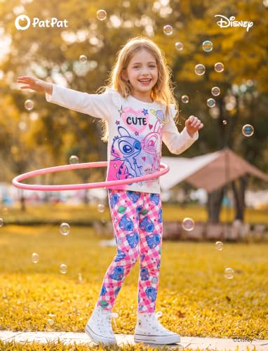 Image of Disney Girls Outfits Long Sleeve Lightweight Shirt +Leggings Clothing Sets