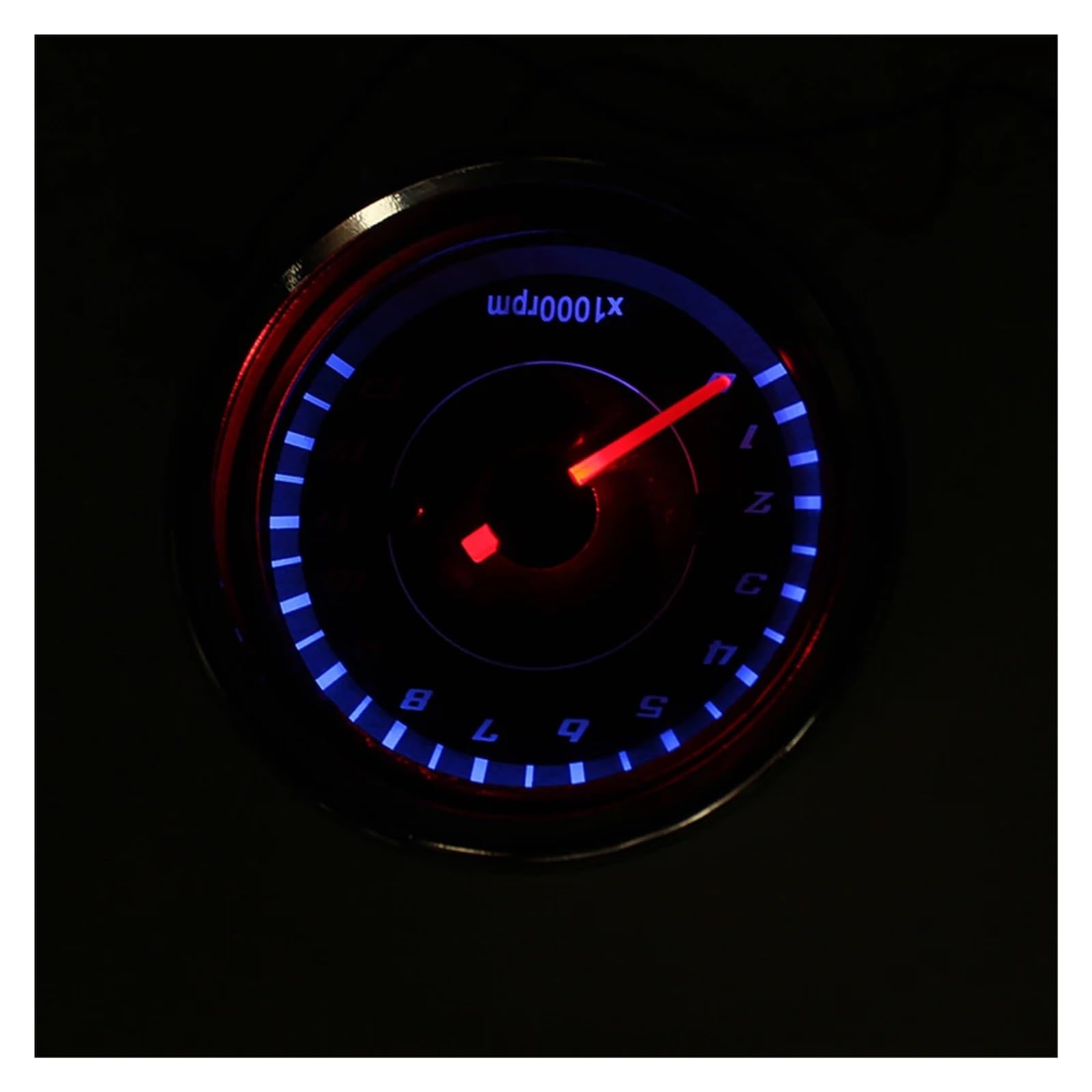 Compte-Tours Universel pour Moto, 12 V CC, avec Rétroéclairage LED Bleu, Compteur De Vitesse 1000 TR/Min, Tachymètre pour Moto Kilométrique