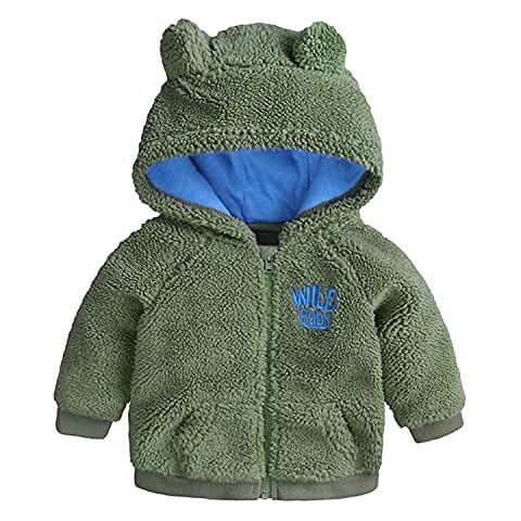 Alunsito Baby Boys Bear Ears Hoodie Jacket Cover