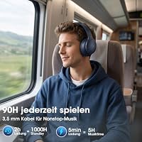 DOQAUS Kopfhörer Kabellos Bluetooth 5.4,mit APP-Steuerung,Marineblau – Ansicht 3