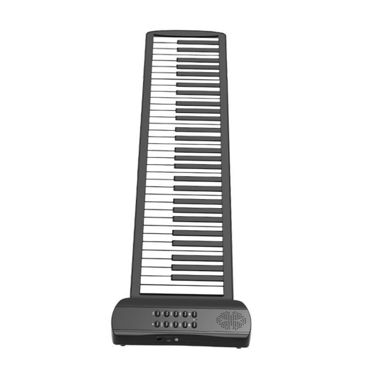 Pianoforte Elettronico Arrotolabile Pieghevole 61 Tasti in Silicone | Nero e Bianco, Portatile e Facile da Riporre, Sensazione Comoda al Tatto
