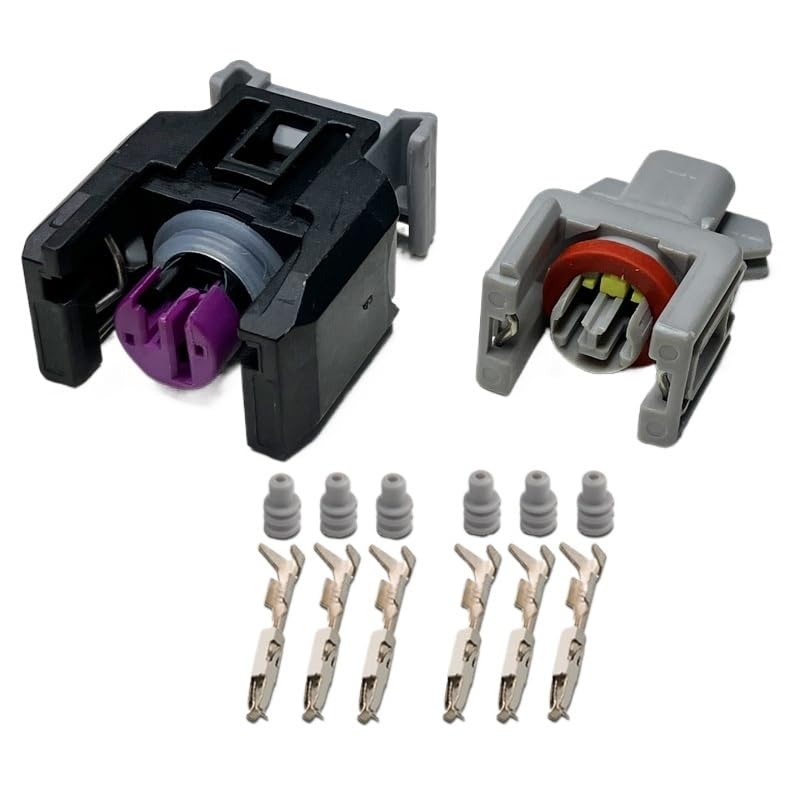 1Set 5 Sets 1.5mm 2 Pin 1743486-3 Auto Sealed Fuel Injector Plug Rail 10811963 Automotive Connector(2P,5 Sets)