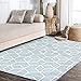 JONATHAN Y SEU101C-4 Tumbling Blocks Modern Geometric Indoor Area-Rug, Modern, Contemporary, Casual Easy-Cleaning,Bedroom,Kitchen,Living Room,Non Shedding, Light Blue/White, 4 X 6