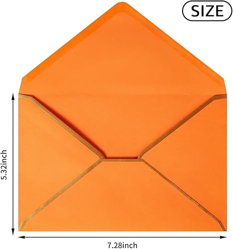 Miniatura 9 de Paquete de 100 sobres de Navidad A7 de 5 x 7 pulgadas, verde y rojo con borde dorado para oficina, tarjetas de regalo de boda, invitaciones,