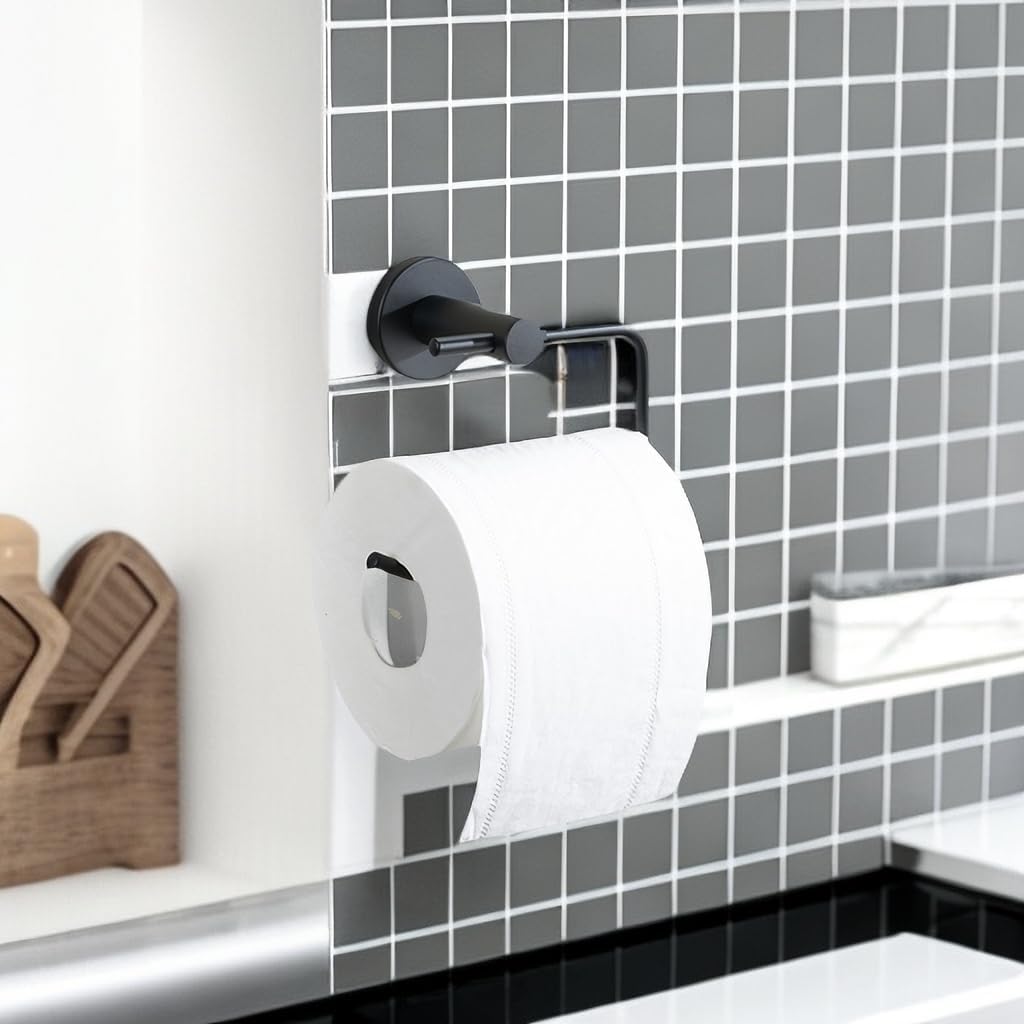Matte Black Stainless Steel Wall Mounted Toilet Paper Holder