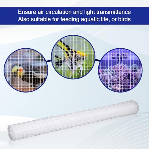 Image of 6.5 x 3.3 ft Clear Mesh Netting Aquarium Mesh DIY Fish Tank Net Transparent Fish Tank Lid Aquarium Top Cover Replacement